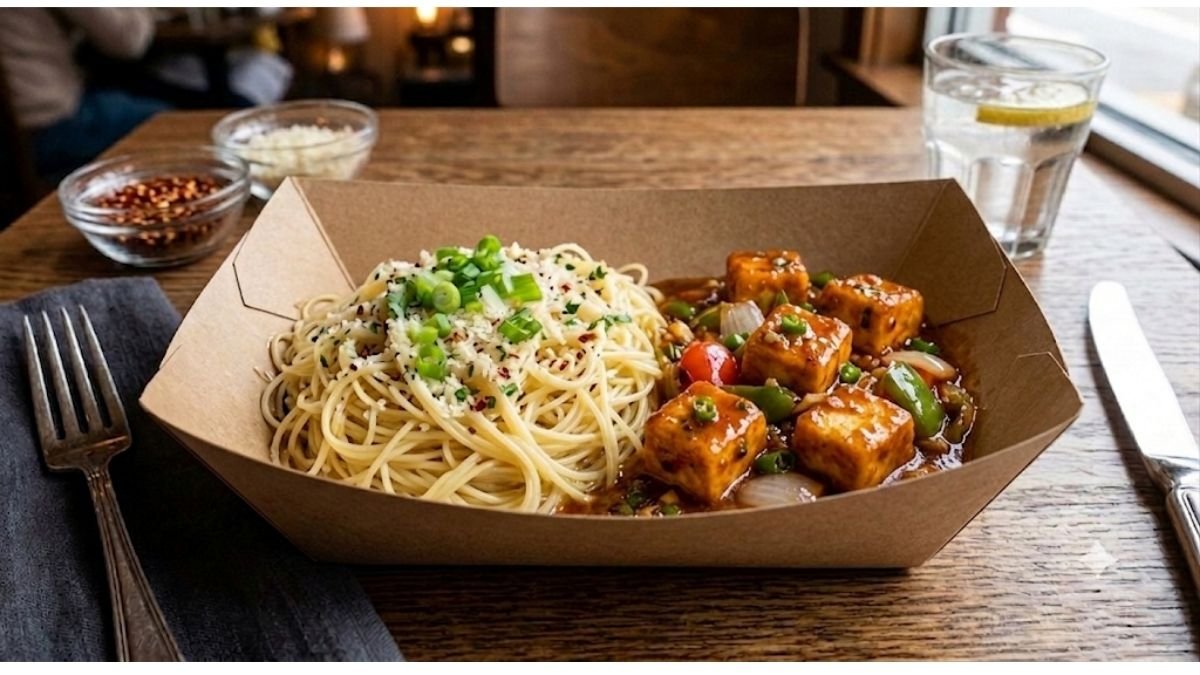 Garlic Noodle Combo with Paneer Chilli